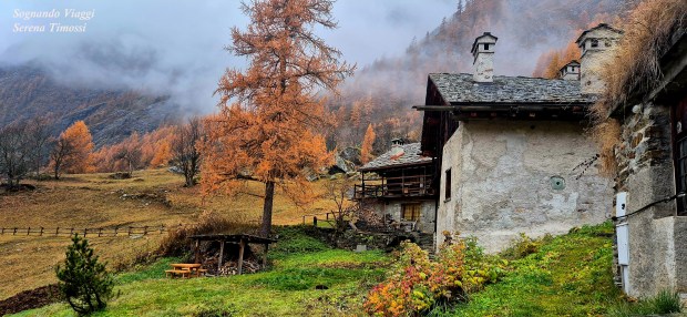 L'esterno della baita a Gressoney